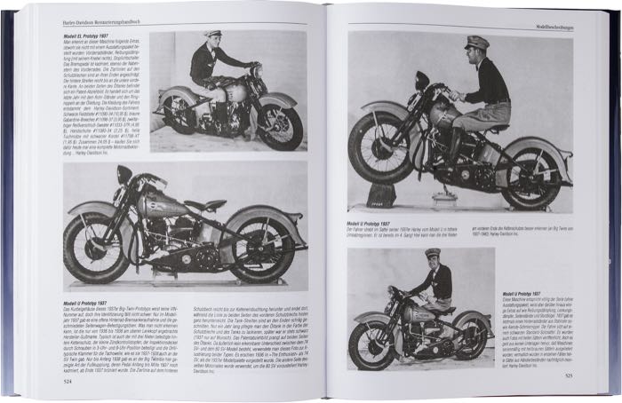 Libro »Restaurierung - Kaufberatung - Technik: Harley-Davidson«; carta, 1ra Edizione; larghezza x altezza: 22 x 27.5 cm; di Bruce Palmer III; copertina rigida; bianco e nero; 640 pagine; tedesco; ISBN: 978-3-613-03701-4; peso lordo: 1.8 kg