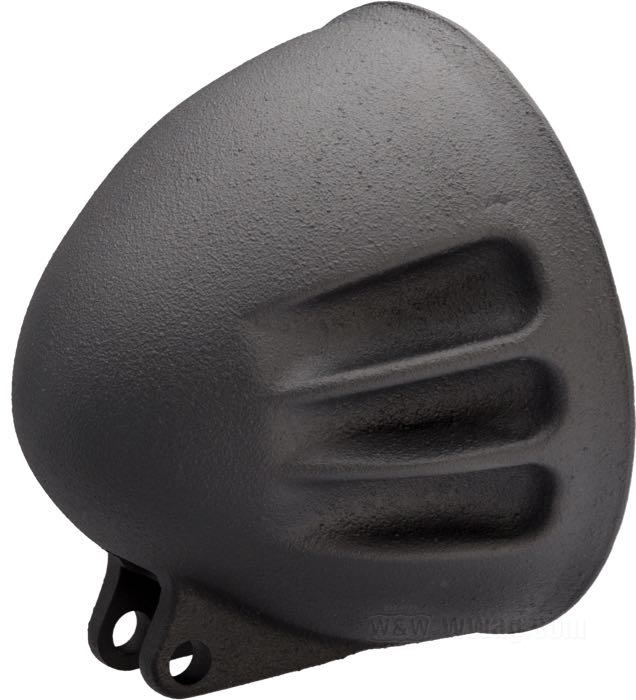Headlight housing »Vitamin A« by EMD; cast aluminum, matte black, cast finish; depth: 115 mm; Ø 152 mm; for headlight insert (Ø): 5-3/4”; France; gross weight: 1.32 kg
