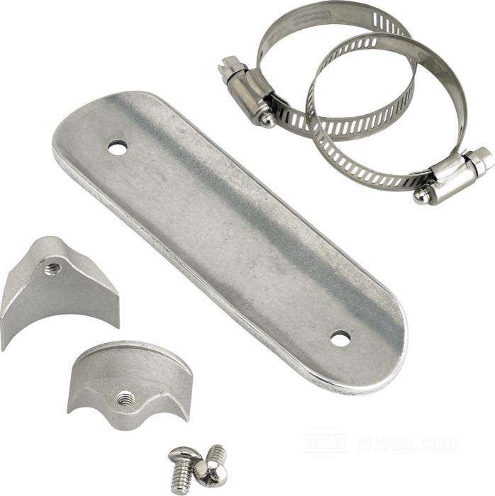Hitzeschild »Smooth« von Lowbrow Customs; Aluminiumguss, trommelpoliert; Länge: 15 cm; mit Schellen; Bruttogewicht: 200 g