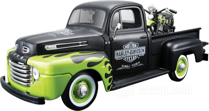 Maisto 1:24 Ford F-1 Pickup with 1948 Panhead Models