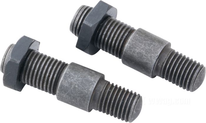 Anschlagbolzen von Competition Distributing; für Hinterradständer; passend für Twins 1915-1929; Stahl, parkerisiert; Gewinde: 7/16”-18 / 1/2”-18; ersetzt OEM HD 3053-15; USA; Bruttogewicht: 104 g