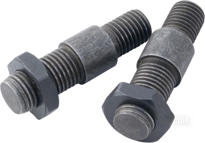 Anschlagbolzen von Competition Distributing; für Hinterradständer; passend für Twins 1915-1929; Stahl, parkerisiert; Gewinde: 7/16”-18 / 1/2”-18; ersetzt OEM HD 3053-15; USA; Bruttogewicht: 104 g