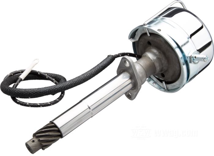 Système d'allumage; adaptable à Big Twin OHV 1947-1960; acier, CAD (procédé ZnNi) / chromé; avec rupteur type 1949→; remplace OEM HD 32505-36 et 32579-47/49; poids brut: 925 g