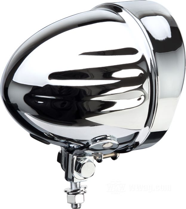 Guscio faro »Streamline«; acciaio, cromato, scanalato con visiera; profondità: 120 mm; Ø 122 mm; per parabola (Ø): 4-1/2”; senza inserto; con blocchetto di montaggio; Taiwan; peso lordo: 530 g
