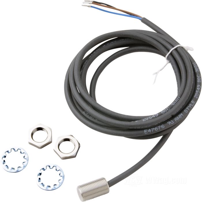 Geschwindigkeitssensor von MMB; Edelstahl; Länge: 20 mm; Gewinde: M12 x 1.0; 12 V; mit 1,9 m Kabel und zwei Muttern; Bruttogewicht: 84 g