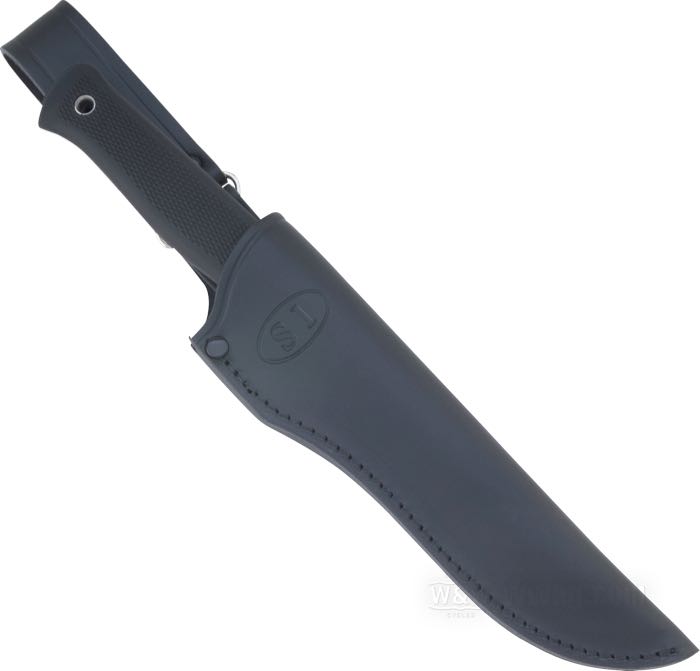 Couteau »S1 Forest« de Fällkniven; acier / TPV (vulcanisat thermoplastique), lame finition en CeraCoat noir mat; poids net: 190 g; lisse; epaisseur de lame: 5 mm; longueur totale: 247 mm; longueur de lame: 130 mm; acier de lame: VG10; trempe de la lame: 59 HRC; avec étui en cuir noir; poids brut: 317 g