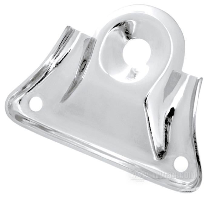 Staffa faro; atto per FXWG/FXST; distanza tra i fori di montaggio: 101.6 mm (4”); acciaio, cromato; peso lordo: 230 g