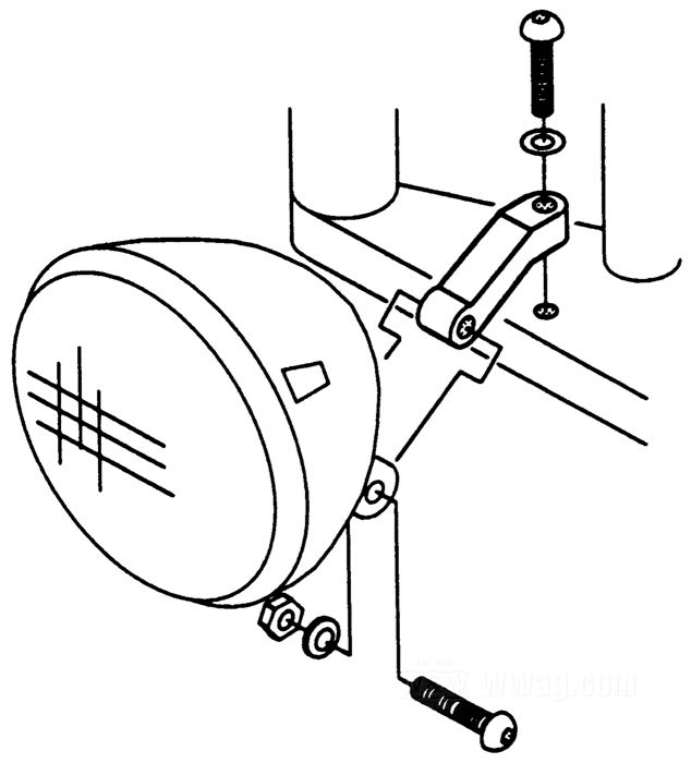 Soporte de faro; apropiado para Springer Softail 1988 (segunda serie) a 1992; para bajar en 2-1/2” (63,5mm); acero, cromado; peso bruto: 180 g