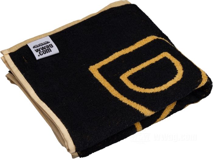 Handtuch »Don’t Panic!«; Baumwolle, gelb, mit schwarzer Beschriftung; Länge x Breite: 90 x 50 cm; Bruttogewicht: 260 g