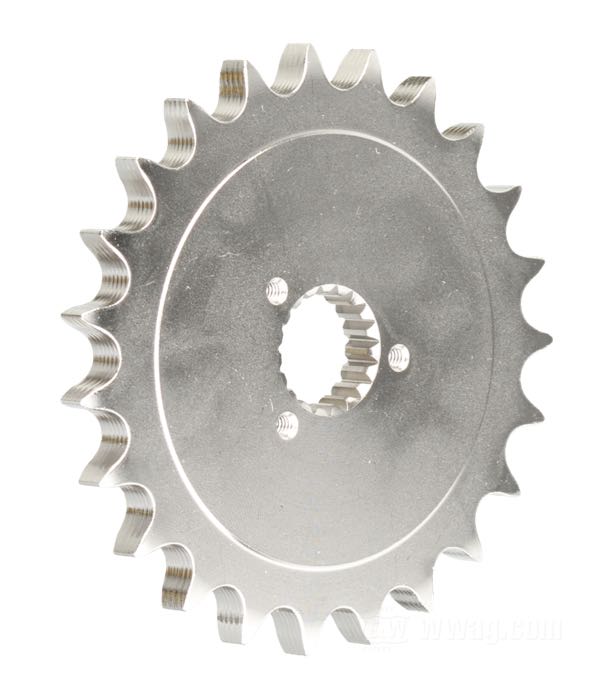 Getrieberitzel von PBI Sprockets; passend für Sportster late 1984-1990; Chrom-Molybdän-Stahl, vernickelt; Anzahl der Zähne: 23; Teilung: 530 (5/8” x 3/8”); USA; Bruttogewicht: 755 g