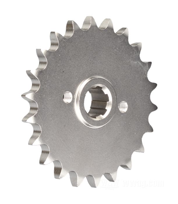 Getrieberitzel von PBI Sprockets; passend für Sportster late 1979-early 1984; Chrom-Molybdän-Stahl, vernickelt; Anzahl der Zähne: 22; Teilung: 530 (5/8” x 3/8”); USA; Bruttogewicht: 723 g