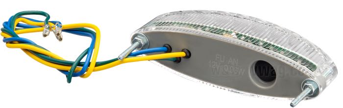 Piloto trasero »Lizard Eye«; plástico, claro; A x A x F: 107 x 29 x 32 mm; tipo de bombilla: LED; 12 V; 1 W; sin bloque de montaje; sin carcasa; sin iluminación de matrícula; sin soporte de matrícula; homologado E4 y E9; peso bruto: 90 g