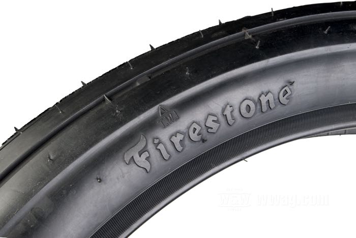 Pneumatico »Firestone Boardtrack Rib« di Coker Tire; gomma / acciaio; Punto installazione: anteriore o posteriore; 3.00-21 57S; per uso con camera; cerchi permessi min-mass: 1.60 - 2.15; omologato ECE R75, omologato DOT; peso lordo: 4.13 kg