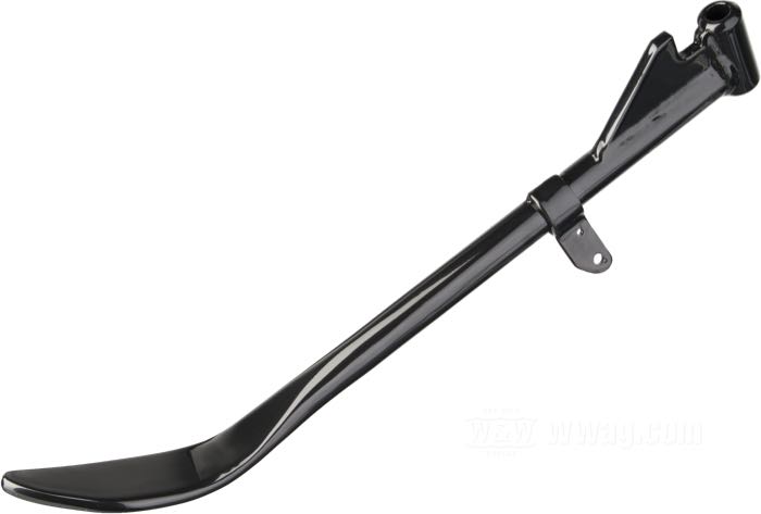 Caballete »extremo plano«; apropiado para Sportster 1989-2003, salvo Hugger 1992-2003; acero, negro, recubierto en epoxy, longitud original; Longitud según el dibujo: 29 cm; reemplaza OEM HD 50006-89; peso bruto: 728 g
