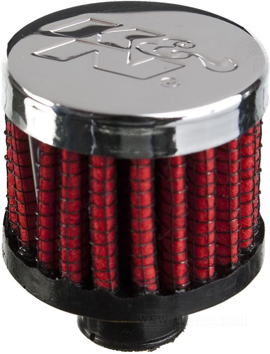 Filterelement von K&N; für Kurbelgehäuse Entlüftung; Gummi / Stahl / Baumwolle; Länge: 30 mm; Ø 35 mm; Bruttogewicht: 70 g