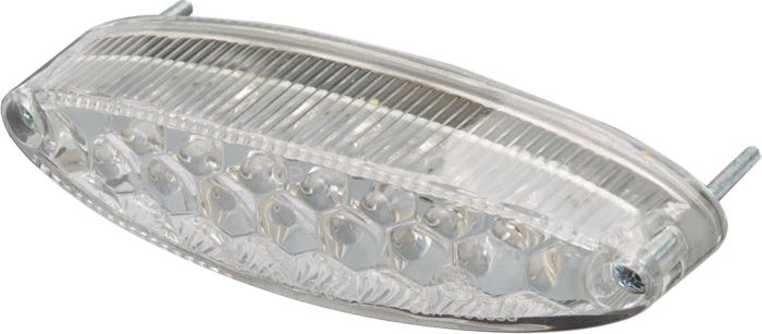 Piloto trasero »Lizard Eye«; plástico, claro; A x A x F: 107 x 29 x 32 mm; tipo de bombilla: LED; 12 V; 1 W; sin bloque de montaje; sin carcasa; con iluminación de matrícula; sin soporte de matrícula; homologado E4 y E9; peso bruto: 100 g