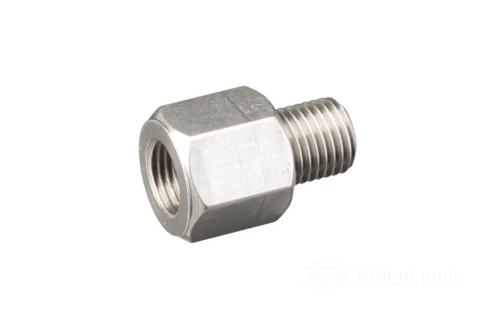 Adaptateur de PanAm; pour Capteur de pression d’huile; adaptable à OHV Twins 1938-1967, Flatheads 1938-1973, K-Model 1952-1956; acier inox, finition usinée; hexagonal; clé: 9/16 ”; filetage: 1/8”-27 NPT / 3/8”-24; remplace OEM HD 26569-58; poids brut: 17 g