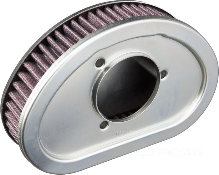 Elément filtrant de K&N; adaptable à Dyna 2008→ (sauf modèles CVO et FXDLS 2017); caoutchouc / coton / acier, papier / caoutchouc / acier; remplace OEM HD 29191-08; poids brut: 530 g