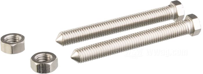 Adjustment bolts by Competition Distributing; for Rear axle; fits for IOE Models 1909-1929; steel, parkerized; with nuts; replaces OEM HD 2827-26; USA; gross weight: 28 g