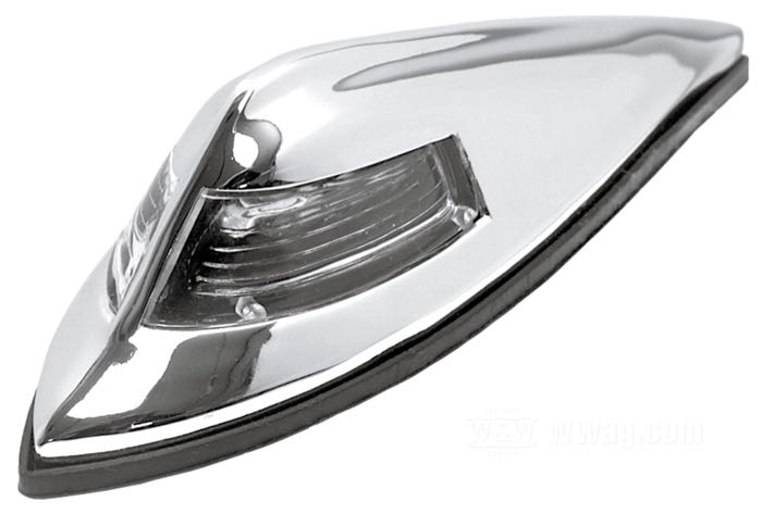 Luz de guardabarros »Old Style«; aluminio fundido, claro, cromado; L x A x A: 180 x 60 x 50 mm; tipo de bombilla: T4W; 12 V; casquillo: BA9s; peso bruto: 290 g