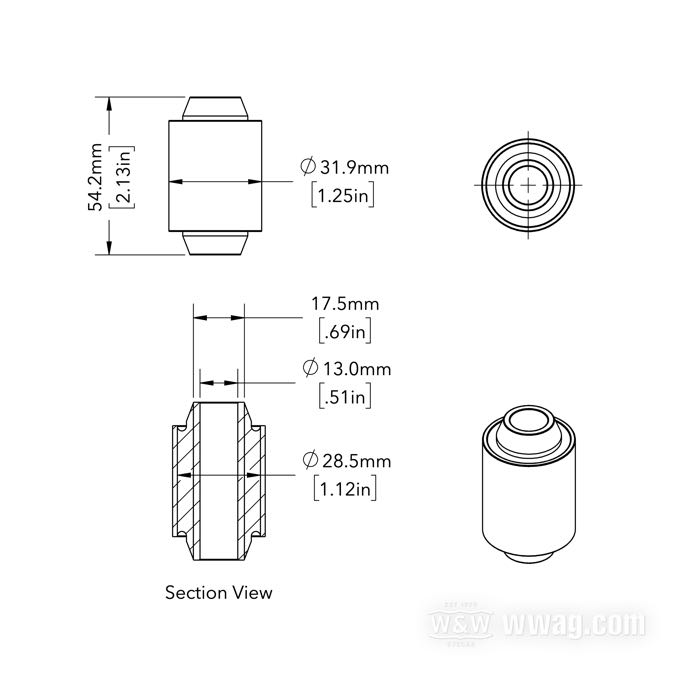Boccole riser; per Riser; atto per Big Twins 1949-1972, modelli K e Sportster 1952-1972; acciaio / gomma; rimpiazza OEM HD 56158-49; peso lordo: 230 g