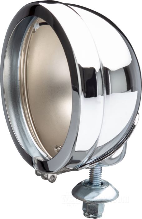 Corps de phare additionnel »Sphere Style«; adaptable à tous les modéles 1962→; acier, chromé; longueur: 56 mm; Ø 122 mm; pour optique (Ø): 4-1/2”; sans optique; remplace OEM HD 68652-64B; poids brut: 400 g