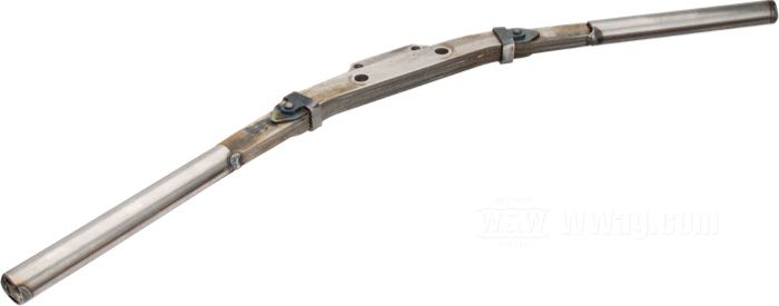 Leaf spring handlebar »Lane Splitter« by Cannonball; for hydraulic forks with 3.5” (89 mm) riser bolt distance; steel, bare; Ø 1”; wire routing: W1 plain, without dimples (→1981); Italy; gross weight: 2.9 kg