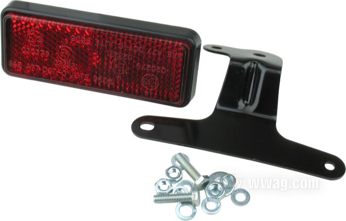 Catarifrangente; avvitabile; vetro acrilico, rosso; larghezza x altezza: 85 x 30 mm; peso lordo: 80 g