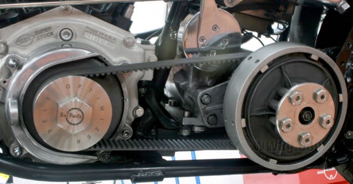 Motorriemenrad »Belt Optimizer« von Rai Parts; passend für Big Twin 1955-1999; Aluminium / Stahl / Edelstahl; Breite: 1-1/2”; Schlüsselgröße: 46 mm; Teilung: 8 mm; Anzahl der Zähne: 41; Bruttogewicht: 1.64 kg
