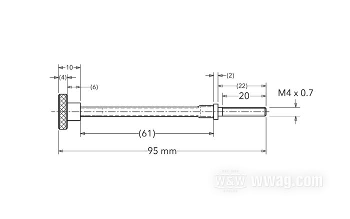 Vite regolazione minimo di Bates; per carburatori CV 1988→; acciaio inox; lunghezza: 95 mm; per carburatori CV; filettatura: M4; lunghezza filetto: 20 mm; Germania; peso lordo: 16 g