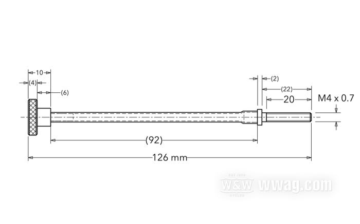 Vite regolazione minimo di Bates; per carburatori CV 1988→; acciaio inox; lunghezza: 126 mm; per carburatori CV; filettatura: M4; lunghezza filetto: 20 mm; Germania; peso lordo: 20 g