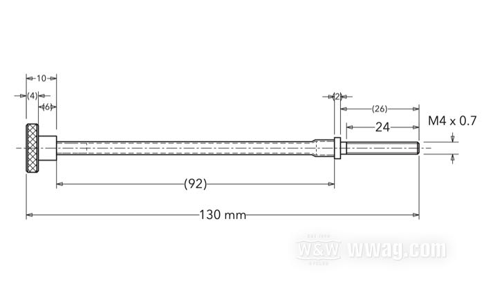 Leerlaufeinstellschraube von Bates; für Modelle 1981-1989; Edelstahl; Länge: 130 mm; für Keihin Drosselklappen-Vergaser ; Gewinde: M4; Gewindelänge: 24 mm; Deutschland; Bruttogewicht: 18 g