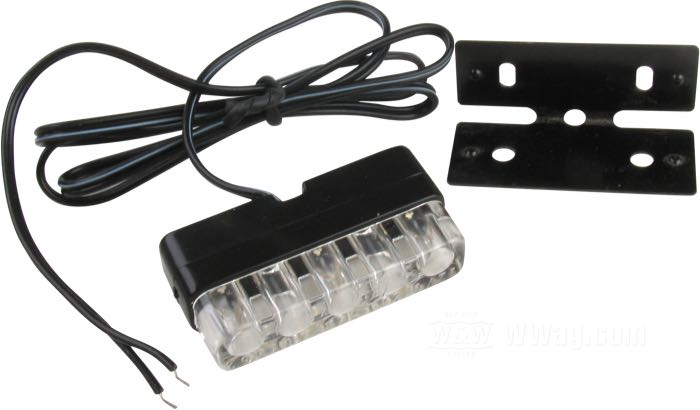 Illuminazione targa; plastica; L x A x P: 39 x 11 x 19 mm; 12 V; con LED; distanza dei forati di fissaggio: 21 mm; con piccolo supporto universale; omologato E11; peso lordo: 30 g