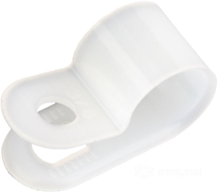 Clamp; for 10.2 mm Ø wire looms; plastic, white, mounting hole 5 mm; gross weight: 1 g