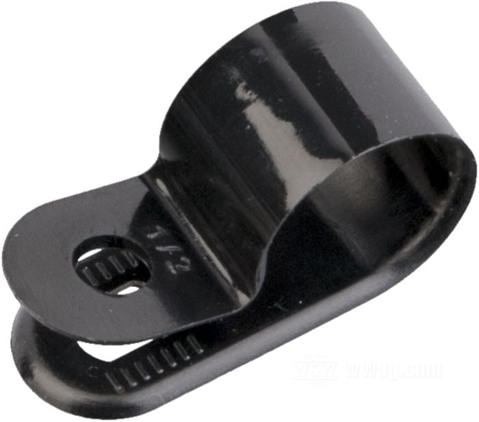Clamp; for 12.8 mm Ø wire looms; plastic, black, mounting hole 5 mm; gross weight: 1 g