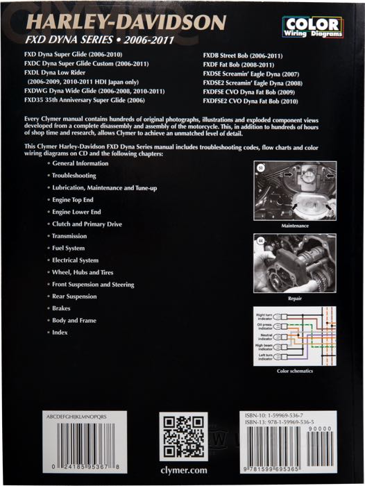 Werkstatthandbuch; passend für Dyna 2006-2011; Papier; Breite x Höhe: 210 x 275 mm; von Ed Scott; Softcover; schwarz-weiß; 530 Seiten; englisch; ISBN: 9781599695365; Bruttogewicht: 1.31 kg