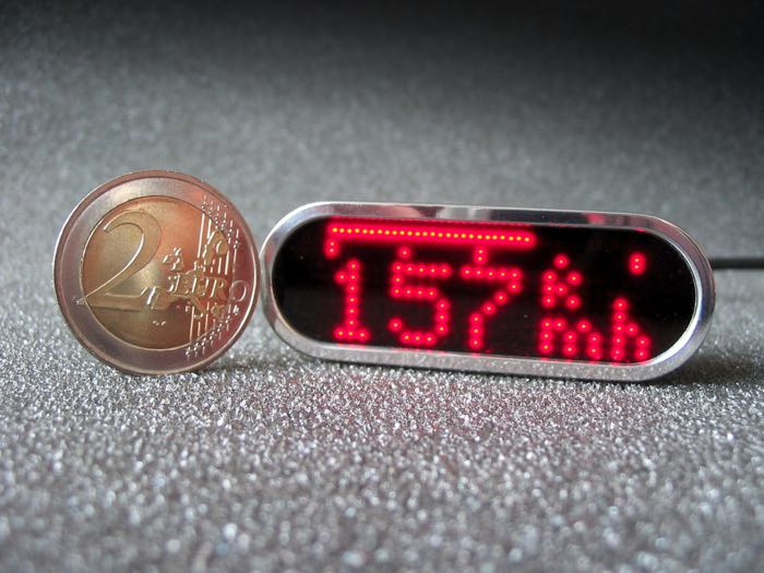 Instrumento multifuncional »Motoscope Mini« de motogadget; aluminio macizo, pulido; L x A x F: 59 x 21.5 x 13 mm; 12 V; con sensor Reed; con la homologación nacional de Alemania; Alemania; peso bruto: 200 g