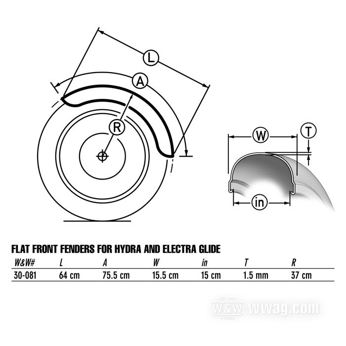 Garde-boue avant »Flat«; adaptable à FL 1949-1984; acier, naturel; poids brut: 1.88 kg