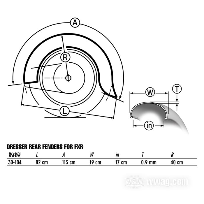 Parafango posteriore »Dresser«; atto per FXR 1982-1994; acciaio, naturale; peso lordo: 3.2 kg