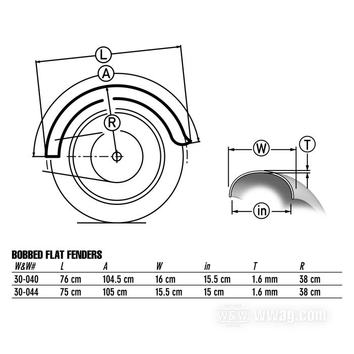 Guardabarros »Bobbed Flat«; acero, natural; alto: 35 mm; para neumático: 16 ”; peso bruto: 2.6 kg