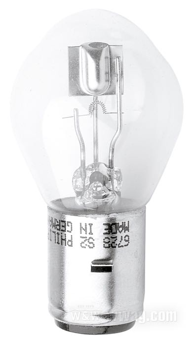 Glühlampe von Jahn; Glas / Stahl; Glühlampen-Typ: S2; 6 V; 35/35 W; Sockel: BA20d; Deutschland; Bruttogewicht: 20 g