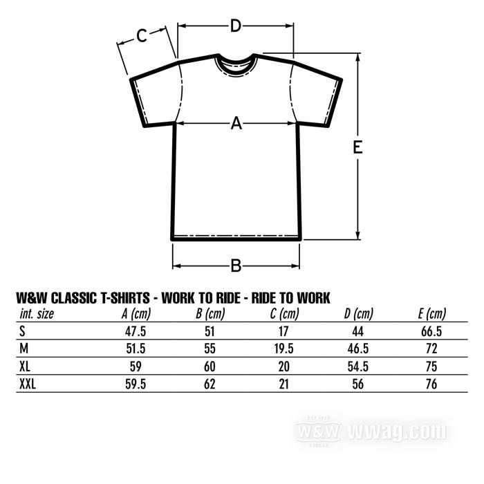 Camiseta »WORK TO RIDE - RIDE TO WORK« de W&W Cycles; algodón 180 g/m², negro; tamaño: M; hombres; manga corta; peso bruto: 200 g