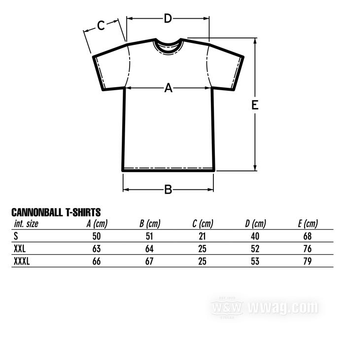 T-shirt de Cannonball; coton bio 180 g/m², blanc; taille: S; unisex; manches courtes; poids brut: 176 g