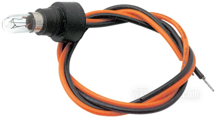 Glühlampe; für MMB Basic + Target Mechanische Tachometer; Ø 6.9 mm; 12 V; 1.2 W; mit Gummifassung und Kabeln; Bruttogewicht: 10 g
