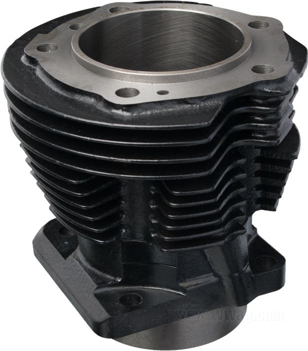 Zylinder; passend für 1200 cc Panhead; hinten; Gusseisen, schwarz; Länge: 135 mm; Bohrung (Nennmaß): 3-7/16 ”; Innen-Ø: 87.24 mm; ersetzt OEM HD 16494-48; Bruttogewicht: 5.1 kg