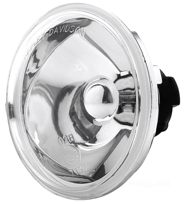 Spotlight insert; fog light; cast aluminum / glass, clear; Ø 4-1/2”; bulb type: H3; 12 V; 35 W; socket: PK22s; with 12 V bulb; replaces OEM HD 68414-05; E2 approved; gross weight: 270 g