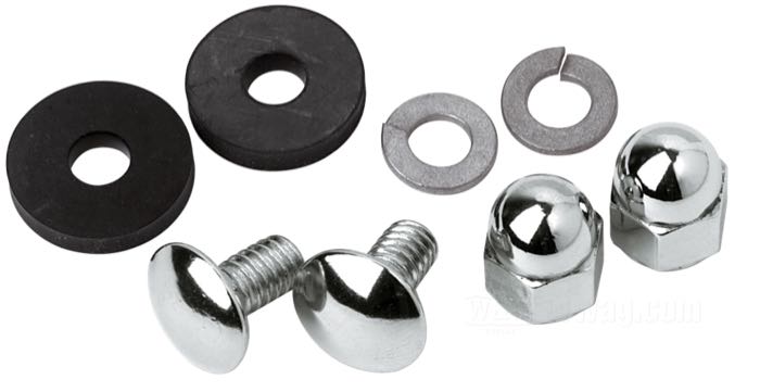 Kit di montaggio di Colony; per targa; acciaio, cromato; U.S.A.; peso lordo: 40 g
