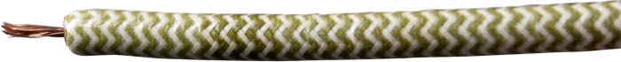 Câble d’allumage »Herringbone« de Reverb; cuivre / PVC / coton, vert olive brun / blanc; Ø 7 mm; noyau en cuivre; poids brut: 55 g
