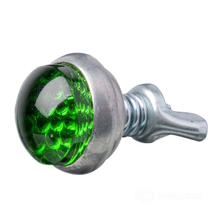 Reflector »Glo-Brite« by Red Fox; glass / steel / aluminum, green; length: 19 mm; Ø 25 mm; thread: #10-24; with wing nut and spring; USA; gross weight: 17 g
