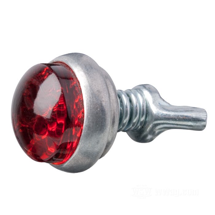 Reflector »Glo-Brite« by Red Fox; glass / steel / aluminum, red; length: 19 mm; Ø 25 mm; thread: #10-24; with wing nut and spring; USA; gross weight: 18 g